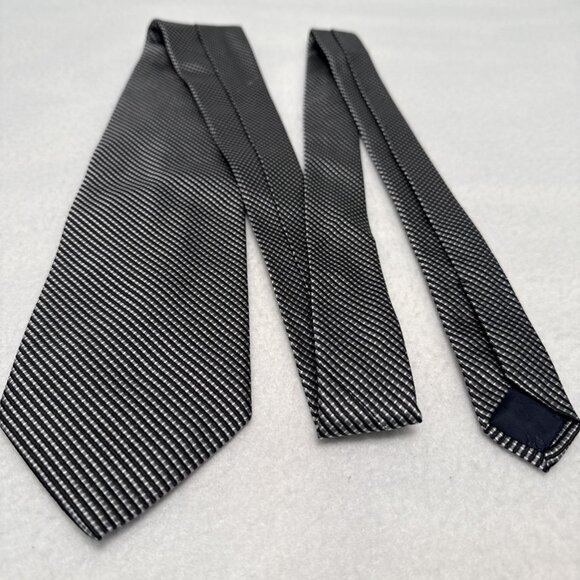 Brooks Brothers 346 Tie Mens Pure Silk Black Gray Checked 3.75" 60" USA Italy - Picture 4 of 7